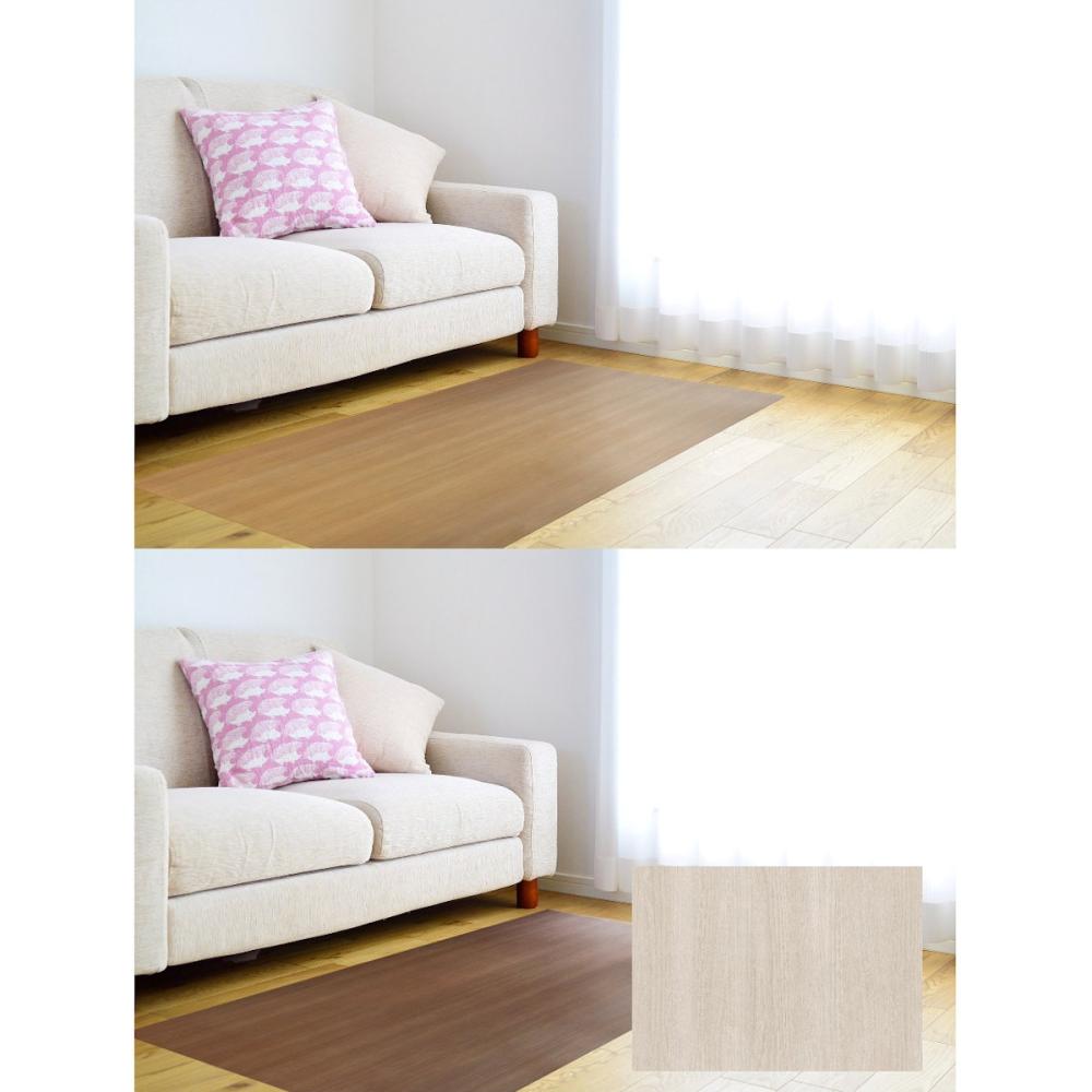 明和グラビア　フロアマットライト　ブラウン／ダークブラウン／ライトグレー　８０×１７０ｃｍ