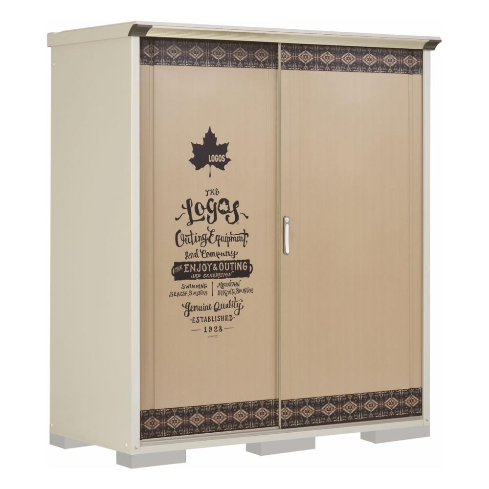 タクボ物置　グランプレステージジャンプ　ＬＯＧＯＳＬＡＮＤ柄　間口１７０×奥行７５×高さ１９０ｃｍ　たて置きタイプ　ベージュ　Ｐ－１７７ＡＴＬ１
