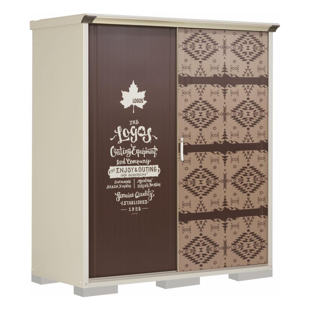 タクボ物置　グランプレステージジャンプ　ＬＯＧＯＳＬＡＮＤ柄　間口１７０×奥行７５×高さ１９０ｃｍ　たて置きタイプ　ブラウン　Ｐ－１７７ＡＴＬ２