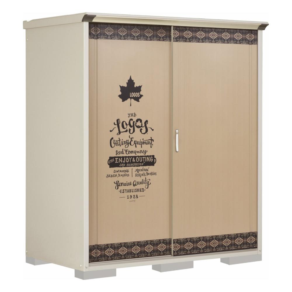 タクボ物置　グランプレステージジャンプ　ＬＯＧＯＳＬＡＮＤ柄　間口１７０×奥行９０×高さ１９０ｃｍ　全面棚タイプ　ベージュ　Ｐ－１７９ＡＦＬ１