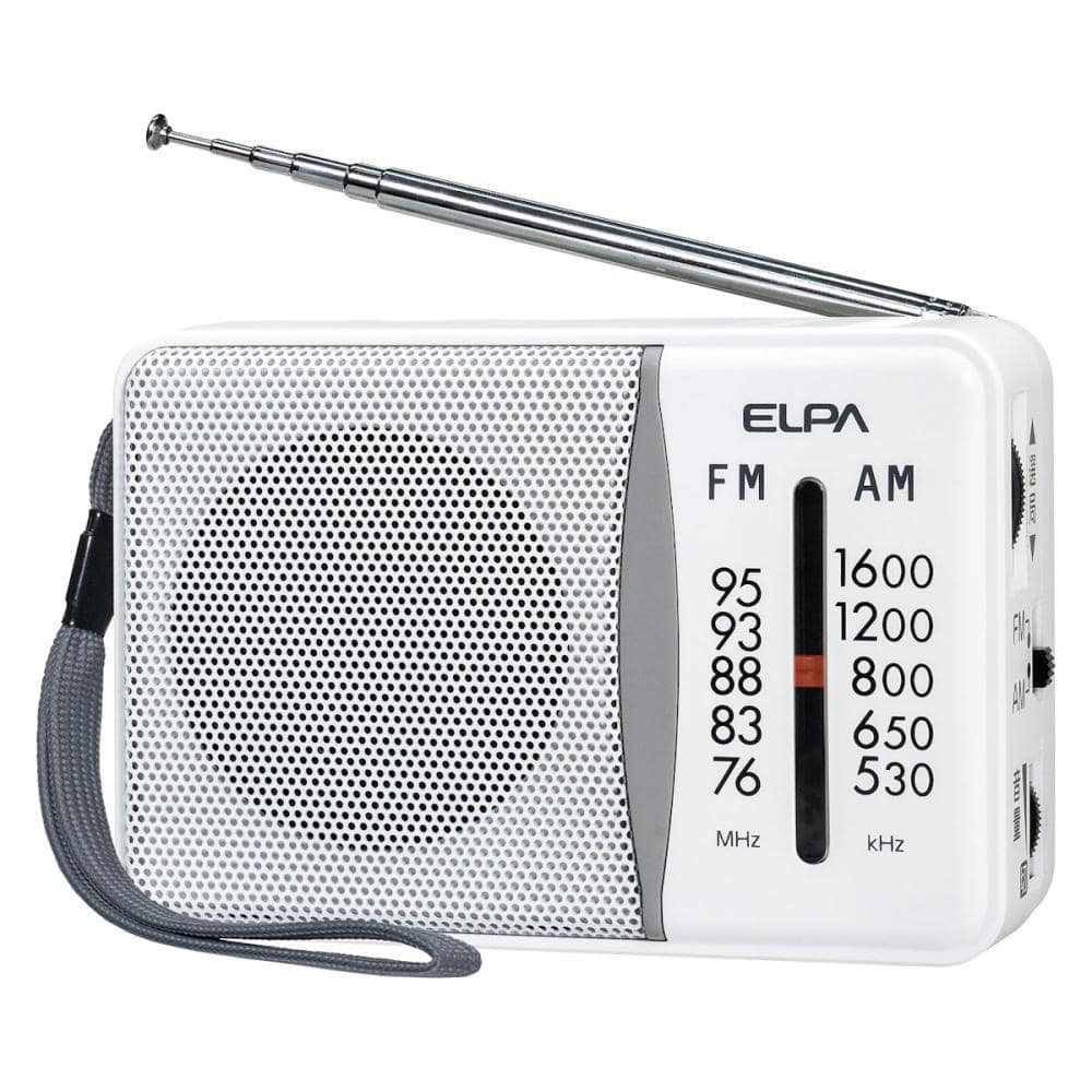 ＥＬＰＡ　電池長持ちコンパクトラジオ　ホワイト　ＥＲ－Ｃ５８