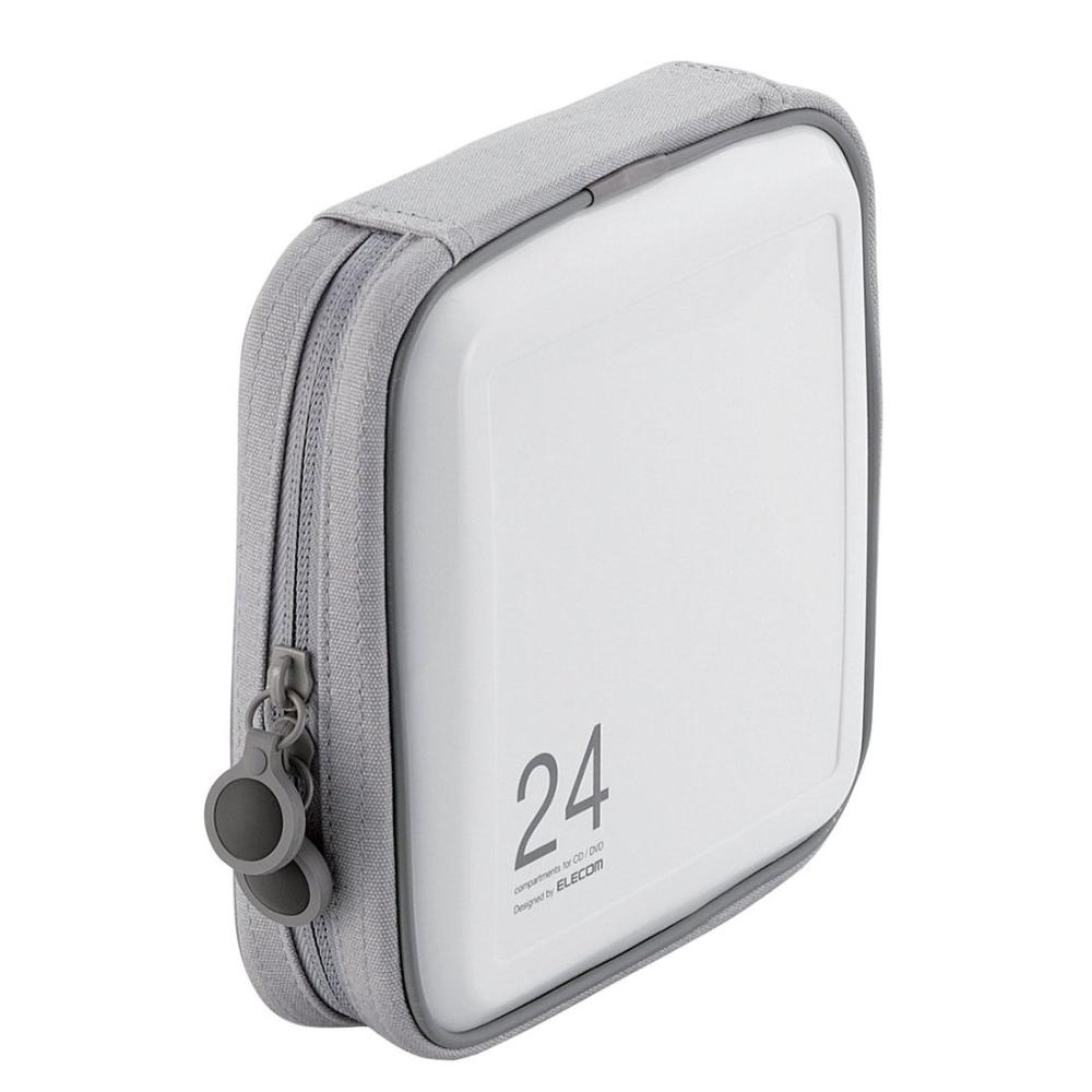 エレコム　ファスナー付ＣＤ・ＤＶＤケース　セミハード　２４枚　ホワイト　ＣＣＤ－Ｈ２４ＷＨ
