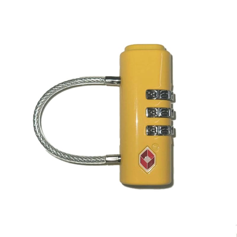 アジア・ラゲージ　ワイヤー南京錠　ＴＳＡ対応　イエロー