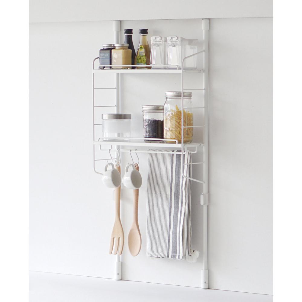 平安伸銅工業　キッチンつっぱりラックトレイセット　マットホワイト