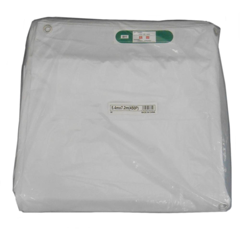 アイネット　白防炎シート　５．４×７．２ｍ