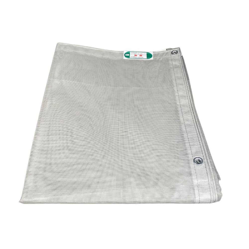 アイネット　防炎メッシュシート　グレー　３．６×５．４ｍ