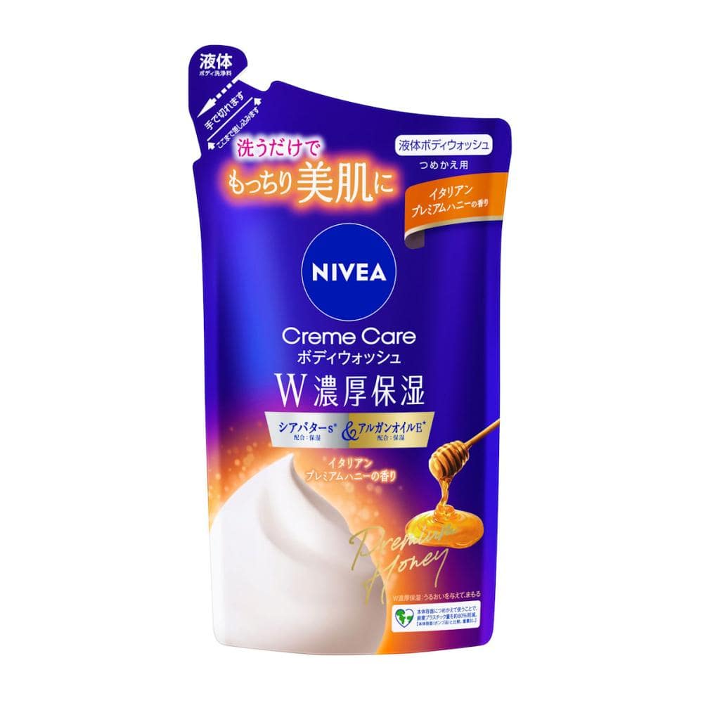 花王　ニベア　クリームケアボディウォッシュ　Ｗ濃厚保湿　イタリアンプレミアムハニー　詰め替え用　３４０ｍＬ