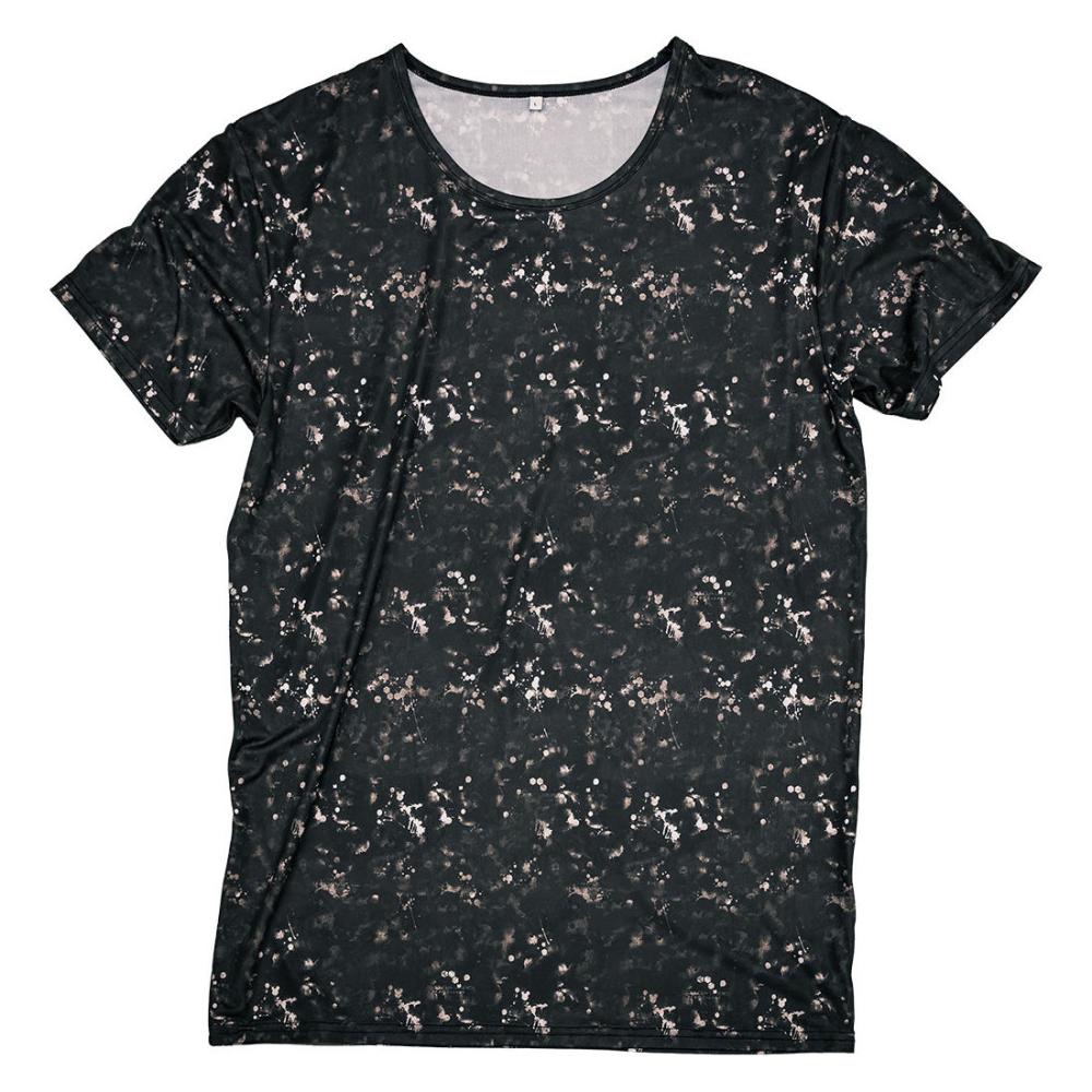 寿ニット　ドライ＆ストレッチ　グラフィック　半袖クルーネック　２３０８　黒　Ｌ