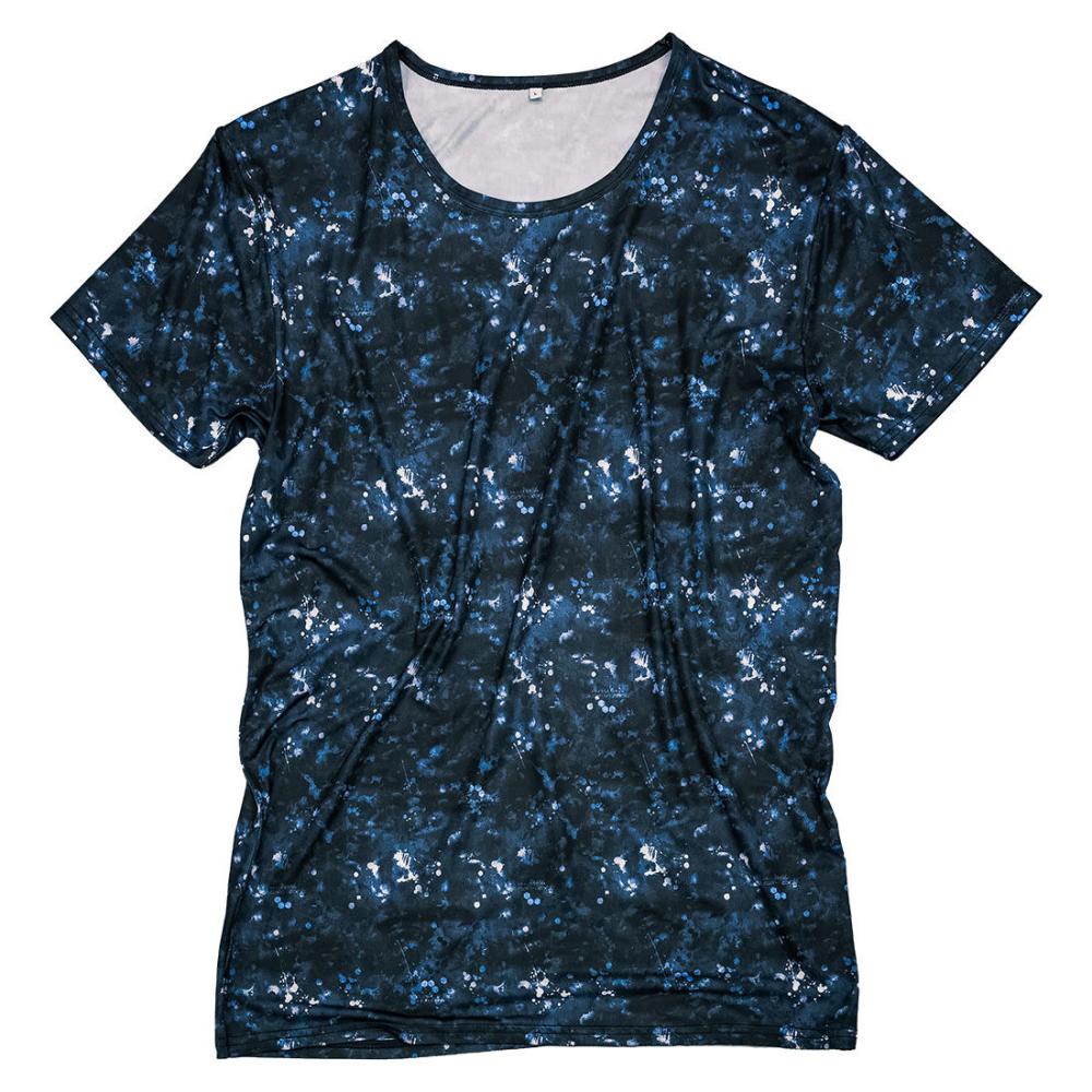 寿ニット　ドライ＆ストレッチ　グラフィック　半袖クルーネック　２３０８　紺　Ｍ