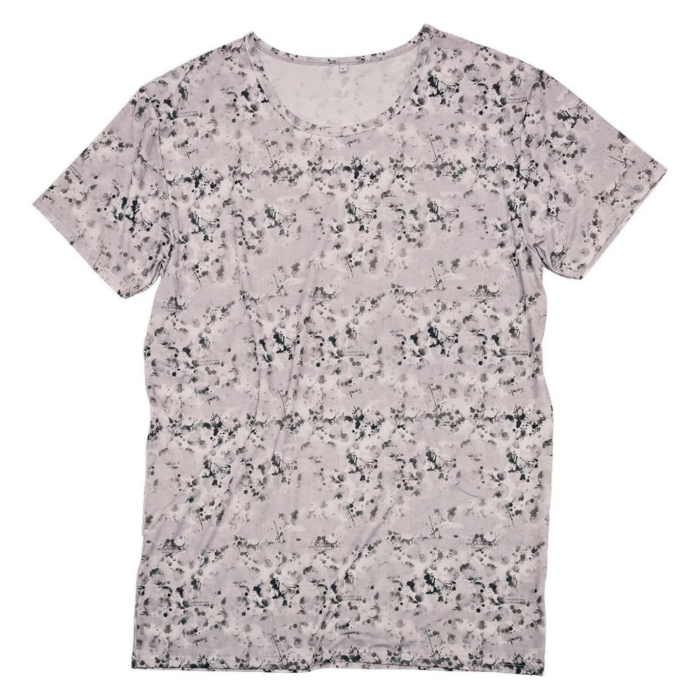 寿ニット　ドライ＆ストレッチ　グラフィック　半袖クルーネック　２３０８　白　Ｌ