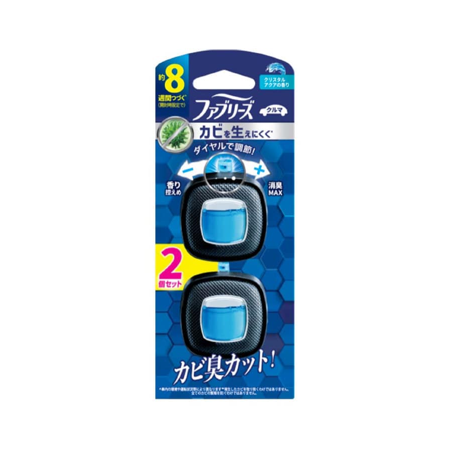 Ｐ＆Ｇ　芳香剤　ファブリーズ　イージークリップ　防カビエキスパート　車用　クリスタルアクア　２個入り
