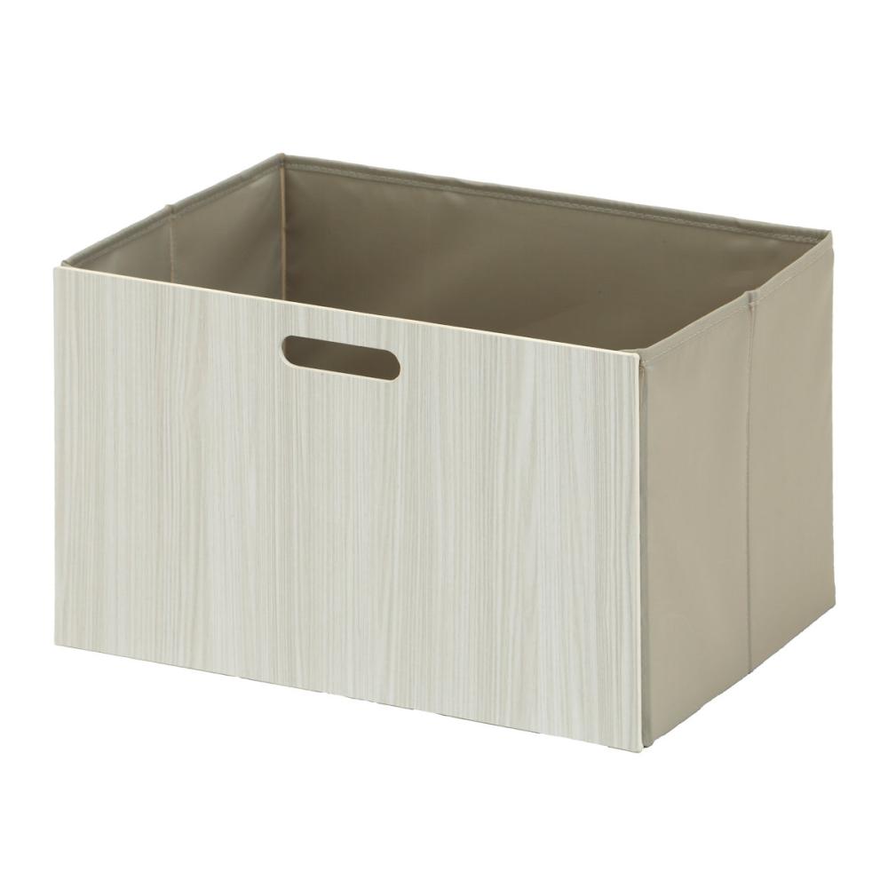 アテーナライフ　木目調折りたたみインナーボックス　レギュラー　ホワイト　幅３８×高さ２４×奥行２６ｃｍ