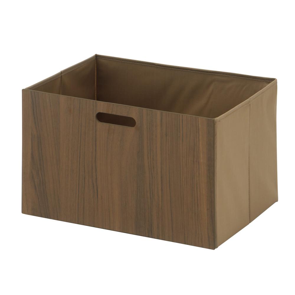 アテーナライフ　木目調折りたたみインナーボックス　レギュラー　ブラウン　幅３８×高さ２４×奥行２６ｃｍ