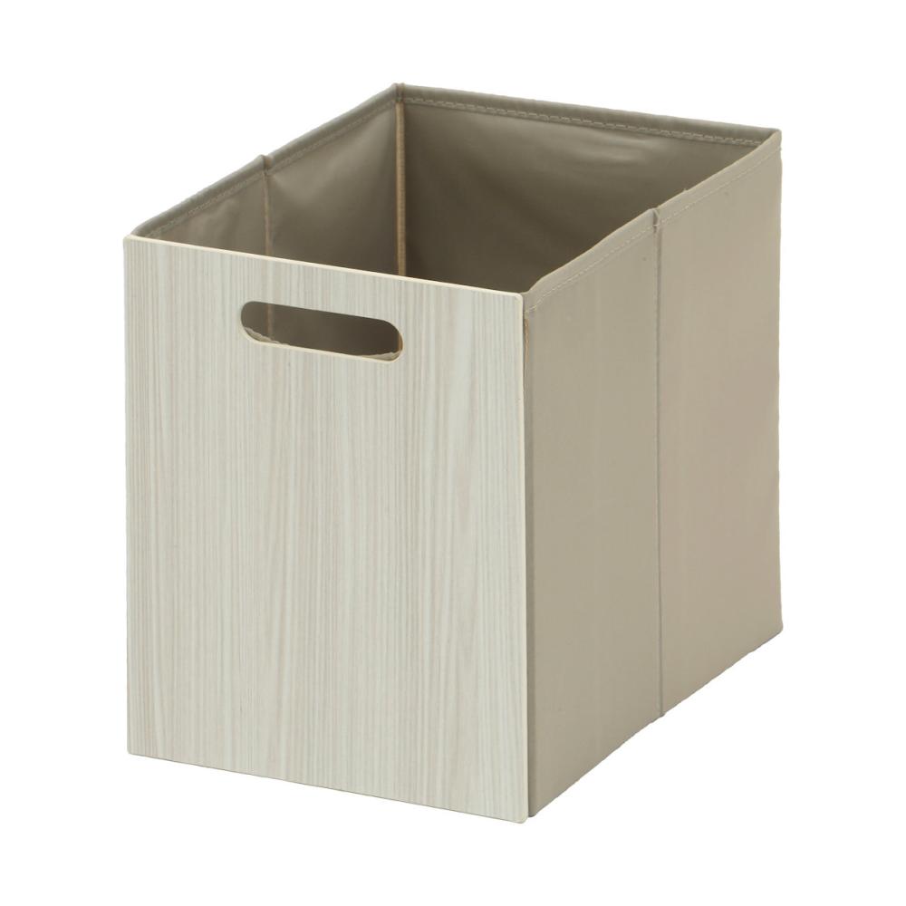 アテーナライフ　木目調折りたたみインナーボックス　縦型ハーフ　ホワイト　幅１９×高さ２４×奥行２６ｃｍ