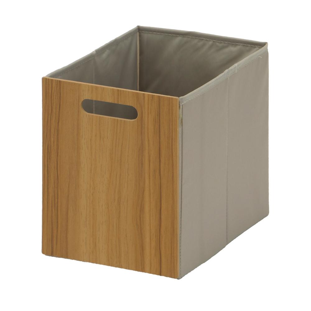 アテーナライフ　木目調折りたたみインナーボックス　縦型ハーフ　ナチュラル　幅１９×高さ２４×奥行２６ｃｍ