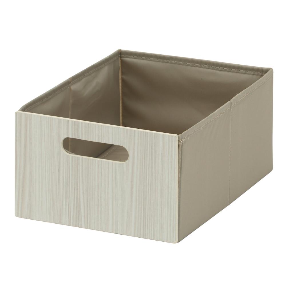 アテーナライフ　木目調折りたたみインナーボックス　クォーター　ホワイト　約幅１９×高さ１２×奥行２６ｃｍ