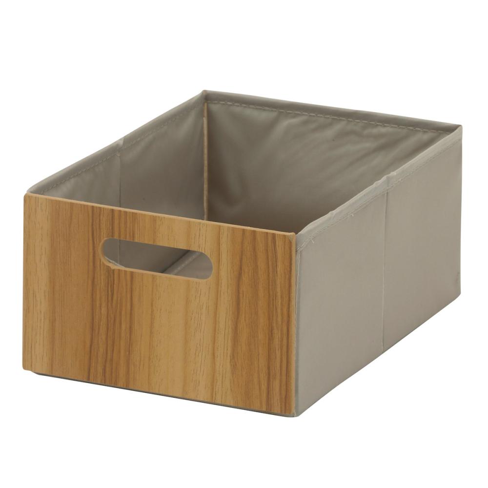 アテーナライフ　木目調折りたたみインナーボックス　クォーター　ナチュラル　約幅１９×高さ１２×奥行２６ｃｍ