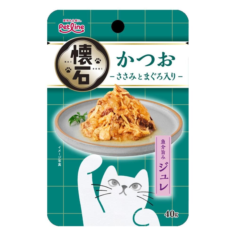 ペットライン　懐石レトルト　ジュレ　かつお　ささみとまぐろ入り　４０ｇ