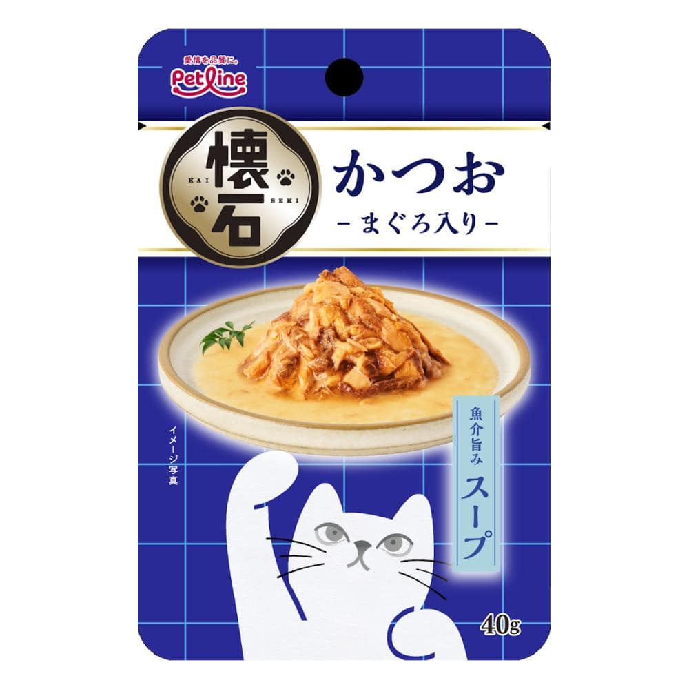 ペットライン　懐石レトルト　スープ　かつお　まぐろ入り　４０ｇ