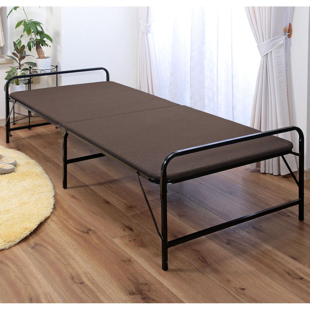 谷村実業　シンプル折り畳みベッド　下部収納スペース付き