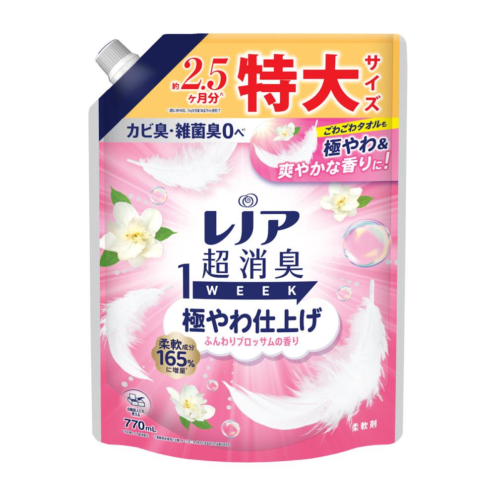 Ｐ＆Ｇ　レノア　超消臭１ＷＥＥＫ　極やわ仕上げ　ふんわりブロッサムの香り　詰め替え用　特大　７７０ｇ