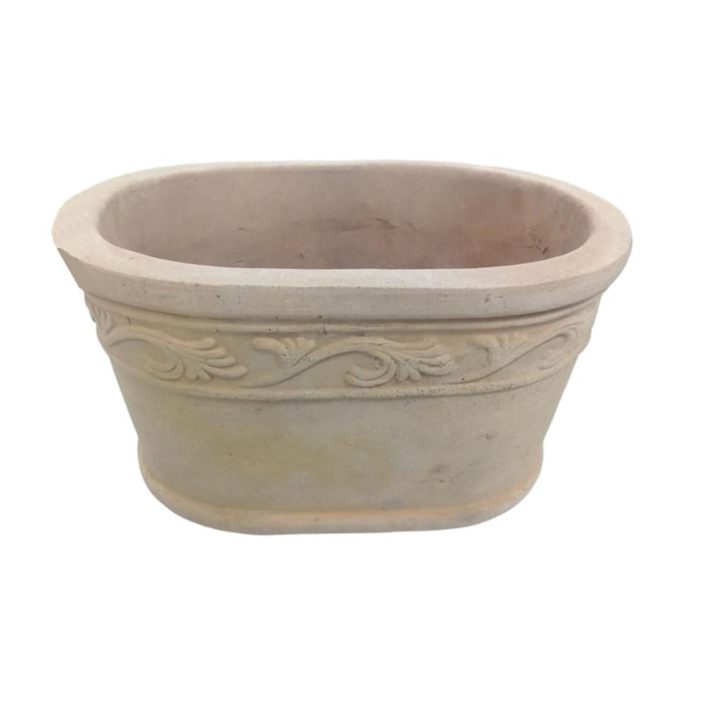 Ｂｒｅｅｚｙ　Ｇｒｅｅｎ　アンティーク調テラコッタ鉢　フルア　３５ｃｍ　ＯＶ