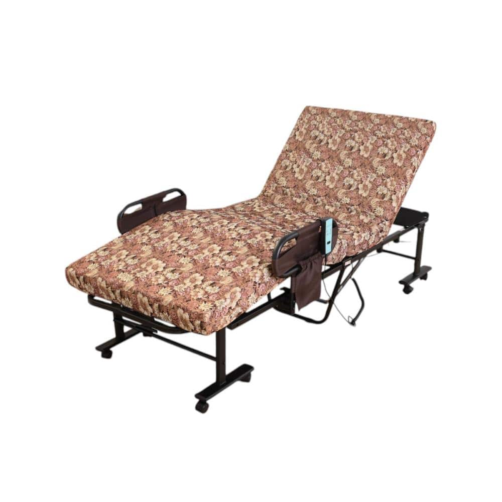 谷村実業　折りたたみ電動ベッド　低反発　花柄　セミシングル　ＴＡＮ－２６１テイＳＳ－ＨＡＮＡ