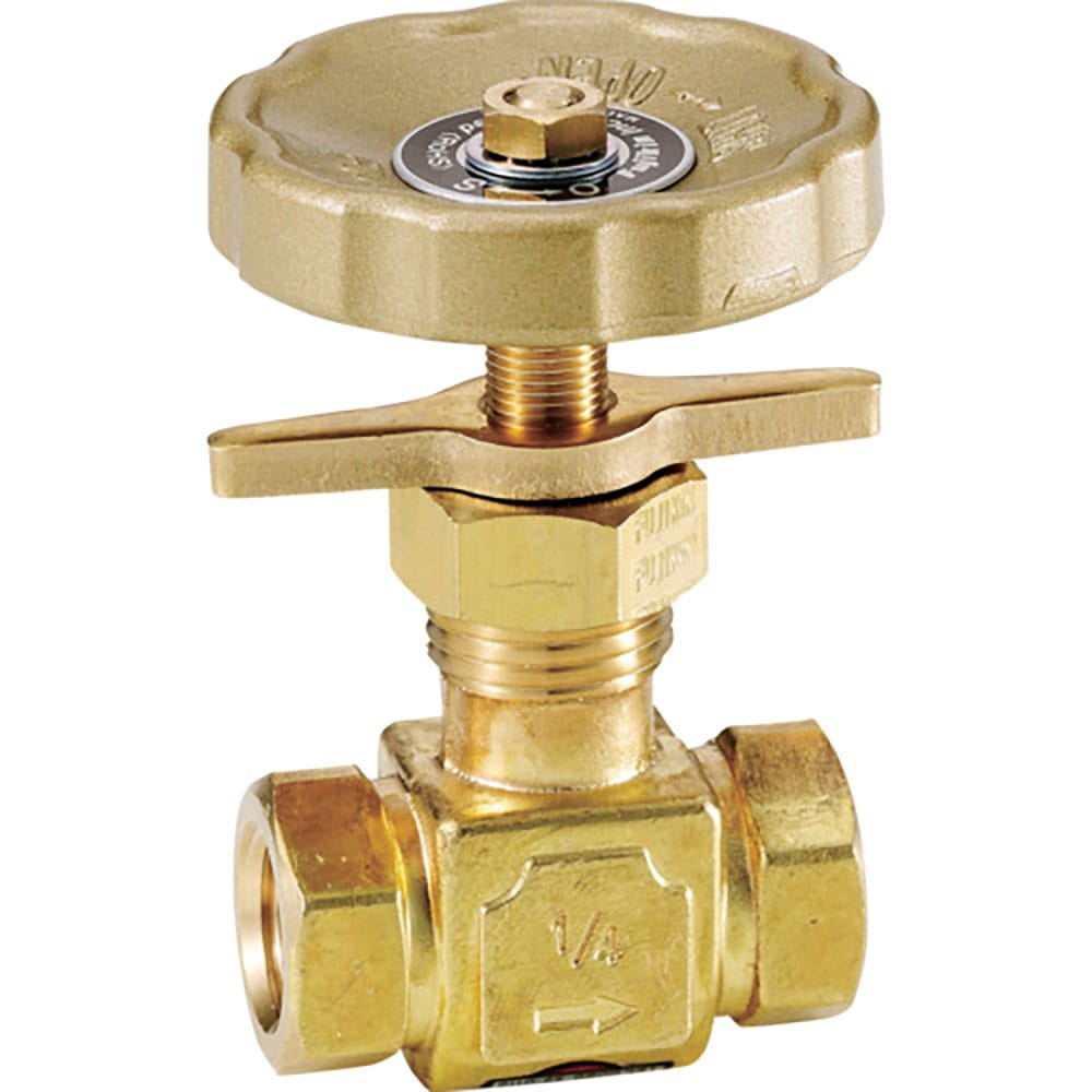 Ｆｕｊｉｋｉｎ　黄銅製ニードルバルブ３／８Ｂ　プロペラナット付き　ＤＨ－１２ＬＣ－Ｒ＿
