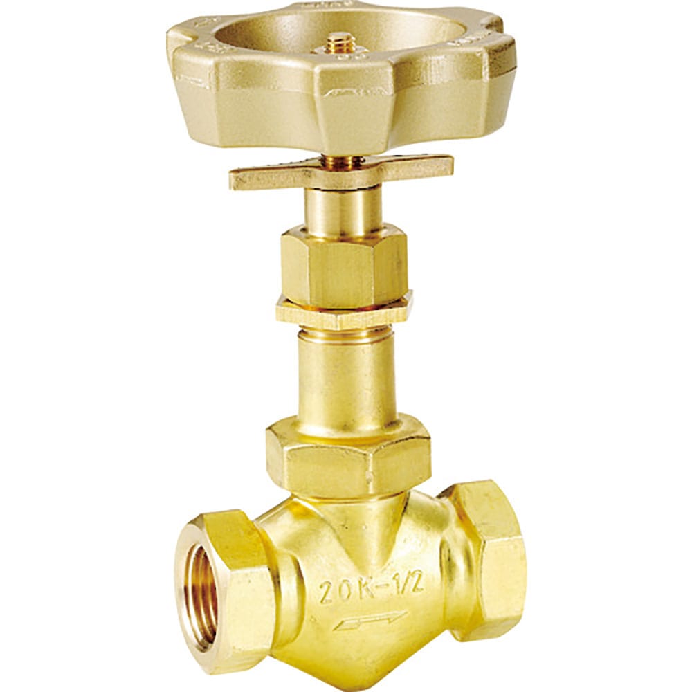 Ｆｕｊｉｋｉｎ　黄銅製ニードルバルブ１／２Ｂ　プロペラナット付き　ＤＨ－１２ＬＤ－Ｒ＿