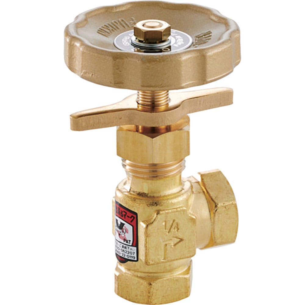 Ｆｕｊｉｋｉｎ　黄銅製ニードルバルブ３／８Ｂ　プロペラナット付き　アングル型　ＤＨ－３２ＬＣ－Ｒ＿