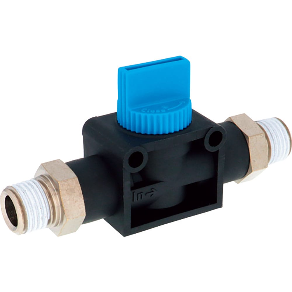 ＰＩＳＣＯ　ハンドバルブ　ニップル３方弁チューブＲ１／４出力Ｒ１／４　ＨＶ０２－０２＿