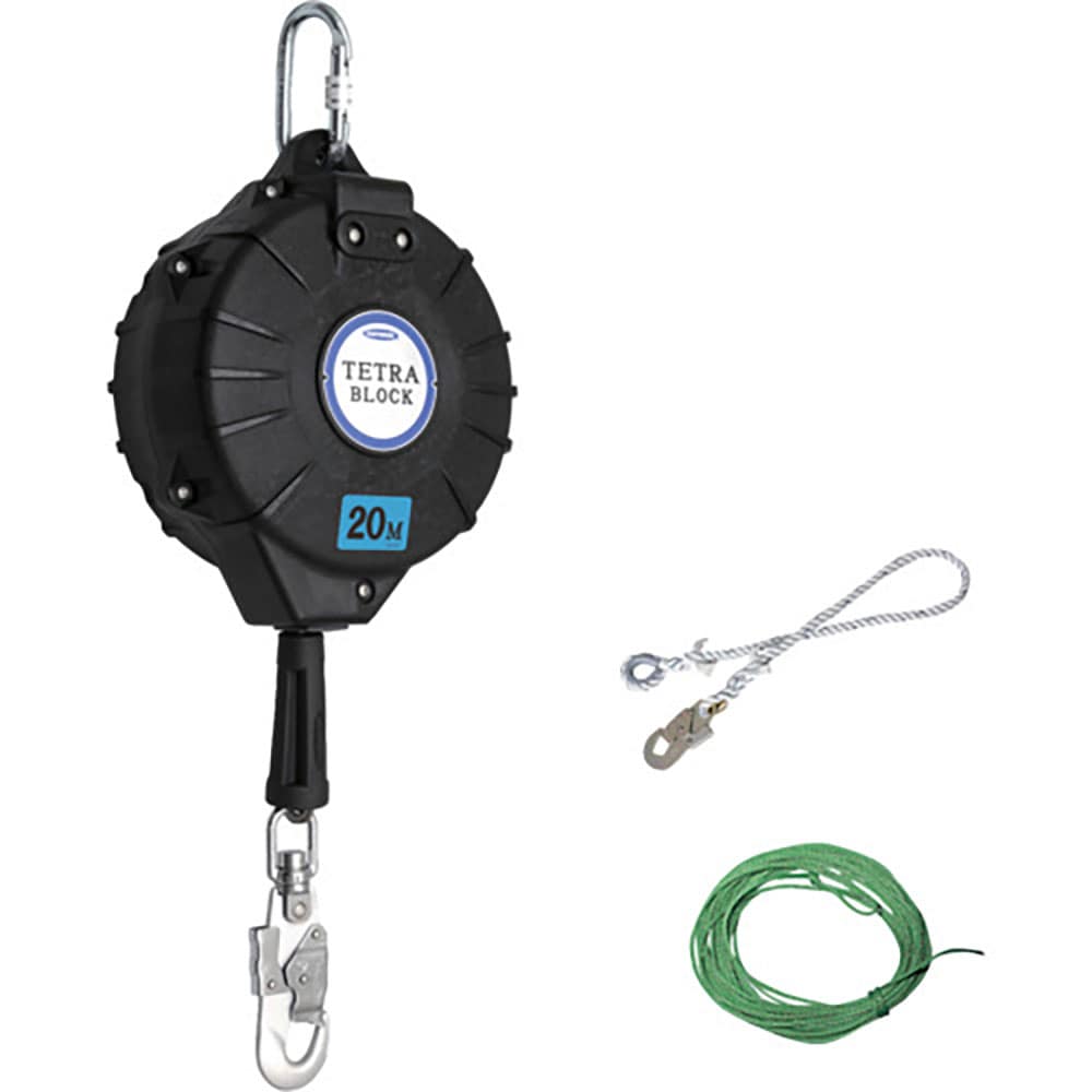 ＴＳＵＹＯＲＯＮ　ワイヤロープ巻取式安全ブロック　ＴＲＢ－２０　テトラブロック２０ｍ　台付・引寄ロ＿