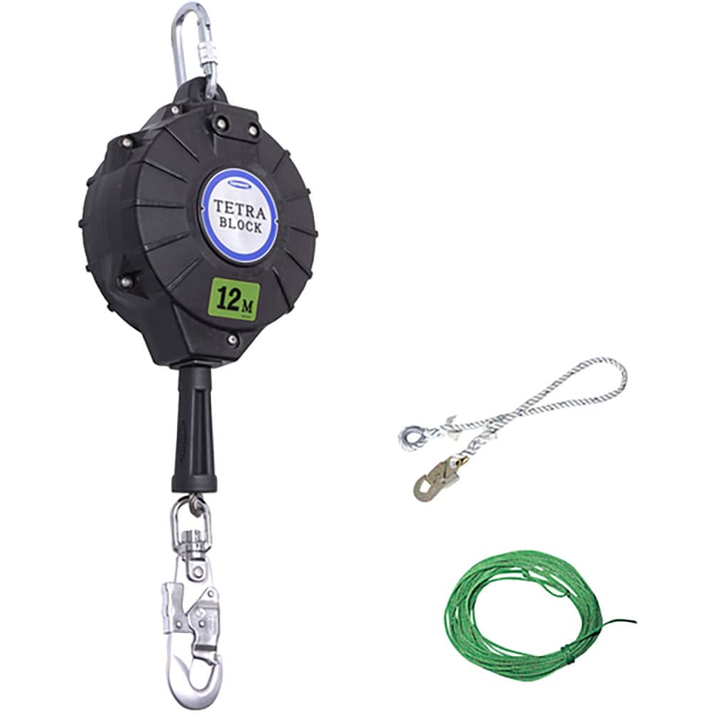 ＴＳＵＹＯＲＯＮ　ワイヤロープ巻取式安全ブロック　ＴＲＢ－１２　テトラブロック１２ｍ　台付・引寄ロ＿