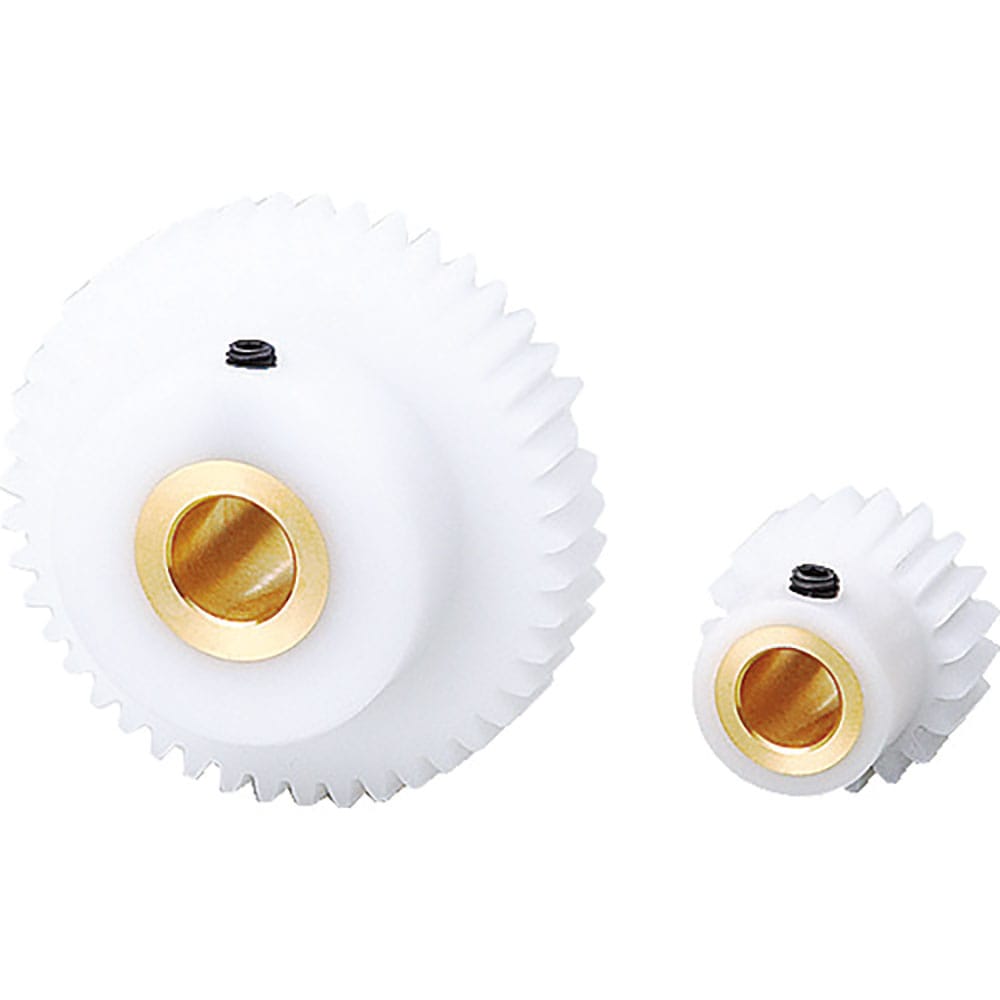 ＫＧ　白ＰＯＭ平歯車　Ｓ１ＤＢ　１２０Ｂ＋１０１０　形状Ｂｍ（黄銅ブッシュ入り）　モジュール１　歯＿