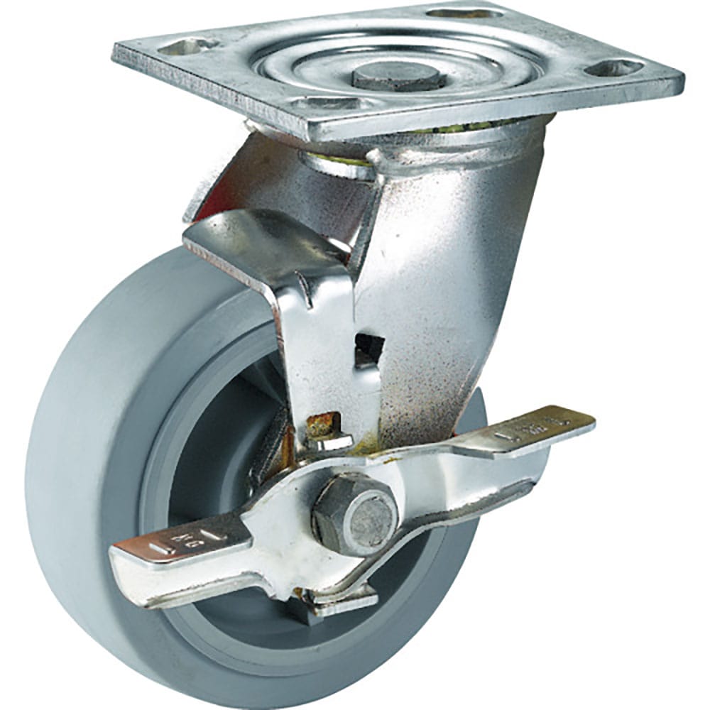 ＳＡＭＳＯＮＧ　ステンレスキャスター　自在ＳＰ付　エラストマー　１００ｍｍ　ＴＰ６７４０－０１－Ｍ＿