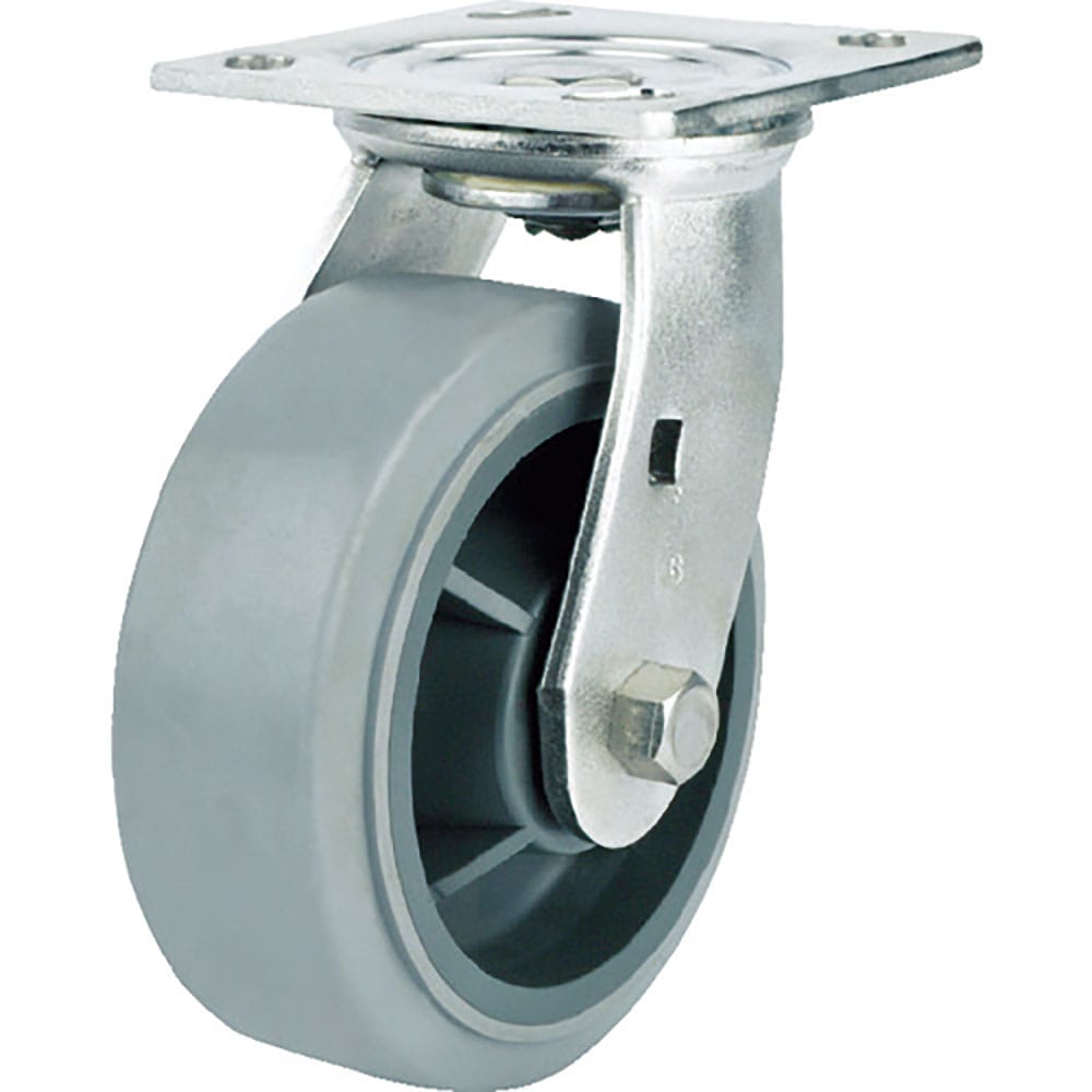 ＳＡＭＳＯＮＧ　ステンレスキャスター　自在　エラストマー　１２５ｍｍ　ＴＰ６７５０－０１－ＭＩＲ＿