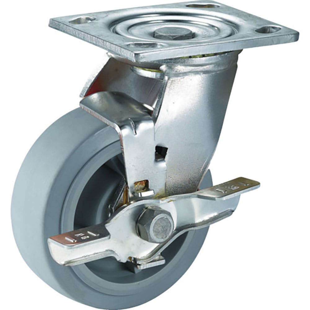 ＳＡＭＳＯＮＧ　ステンレスキャスター　自在ＳＰ付　エラストマー　１５０ｍｍ　ＴＰ６７６０－０１－Ｍ＿