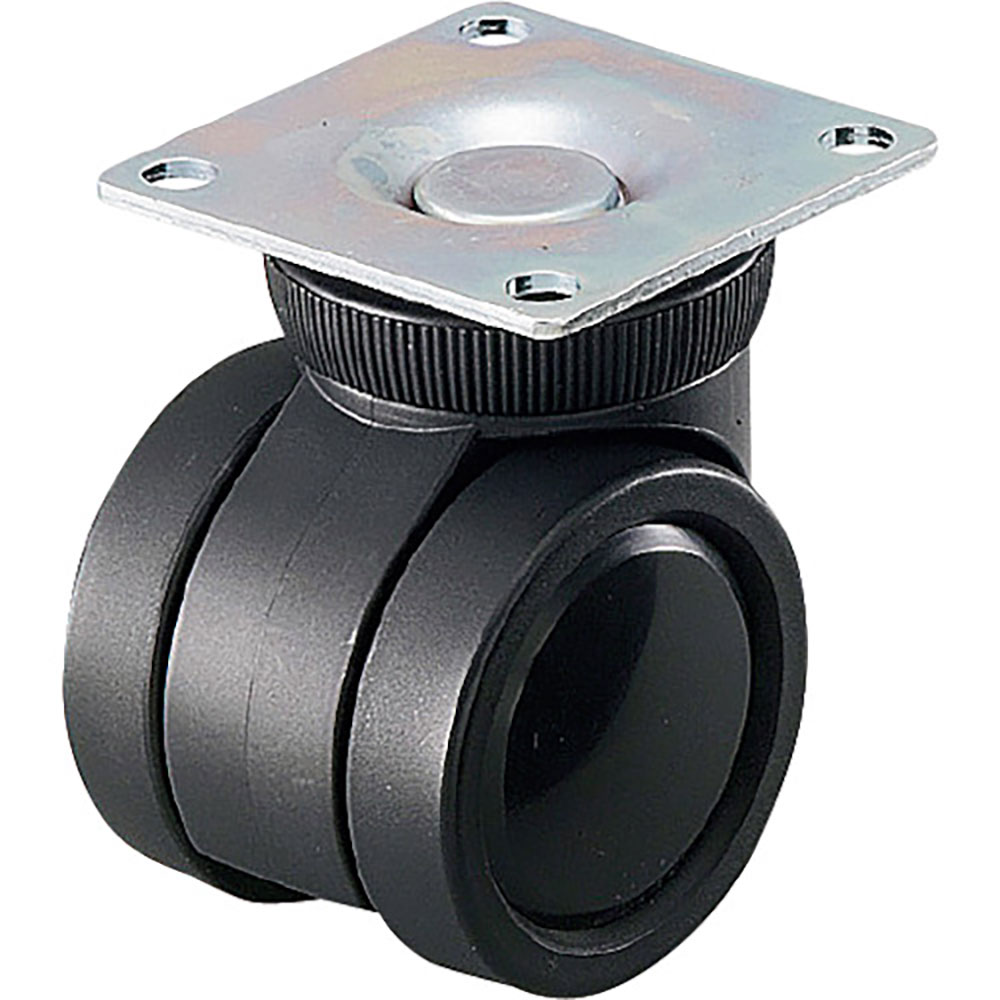 プラパート　リフトロックキャスター　ナイロン車　φ５０　プレート　黒　高さ調整可　Ｋ１００－５０－＿