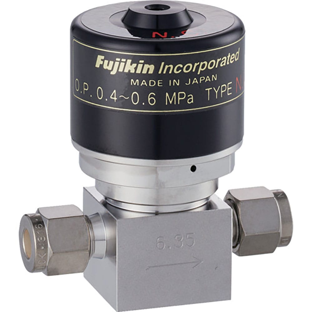 Ｆｕｊｉｋｉｎ　ＳＵＳ鋼製自動ダイレクトダイヤフラムバルブ＿１ＭＰａ＿ＦＰＲ－ＮＤ－９１　ＦＰＲ－＿