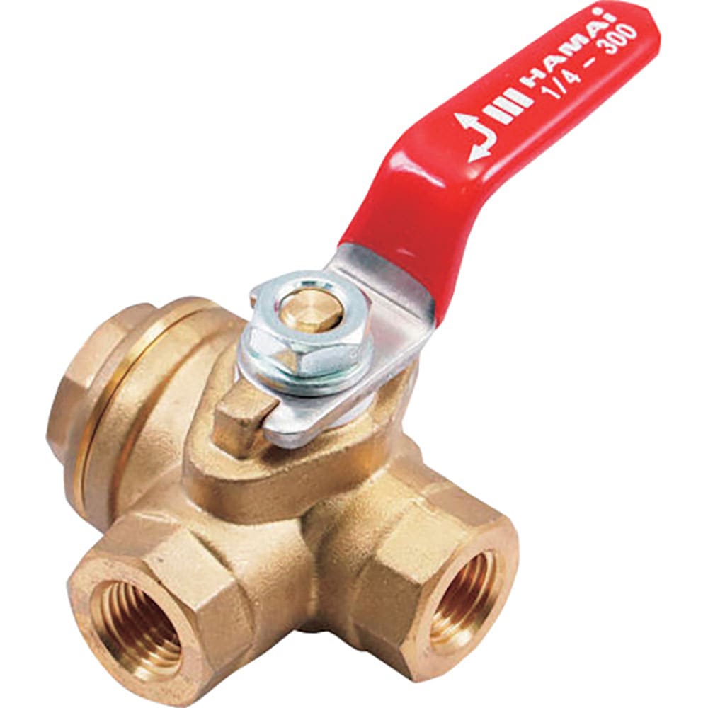 ＨＡＭＡＩ　黄銅製３方ボールバルブ　ＲＢＳ－１８２－０８ＲＣ＿