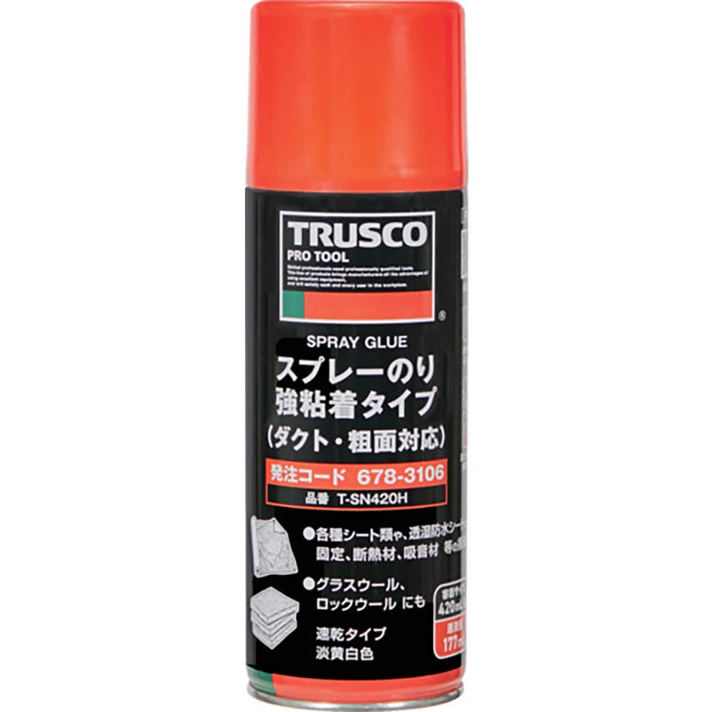 ＴＲＵＳＣＯ　スプレーのり　強粘着タイプ（ダクト・粗面対応）　４２０ｍｌ　Ｔ－ＳＮ４２０Ｈ＿