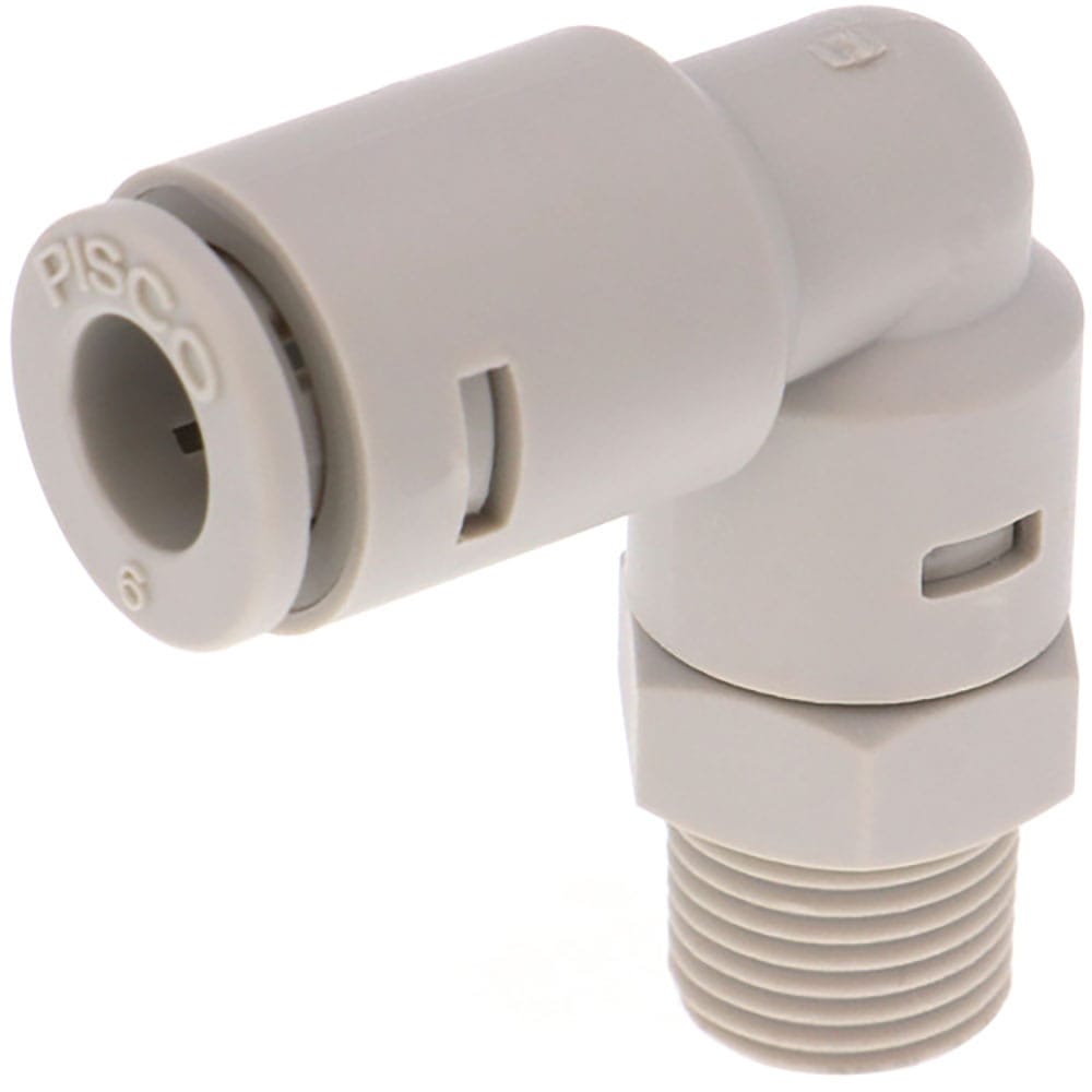 ＰＩＳＣＯ　チューブフィッティングケミカル　エルボチューブ６ＭＭネジＲ１／８　ＡＰＬ６－０１＿