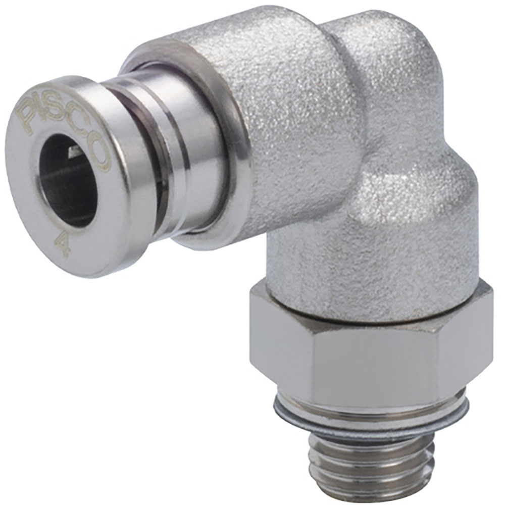 ＰＩＳＣＯ　チューブフィッティング　ブラスエルボ　チューブ４　ネジＭ５×０．８　ゴムＨＮＢＲ　カバ＿