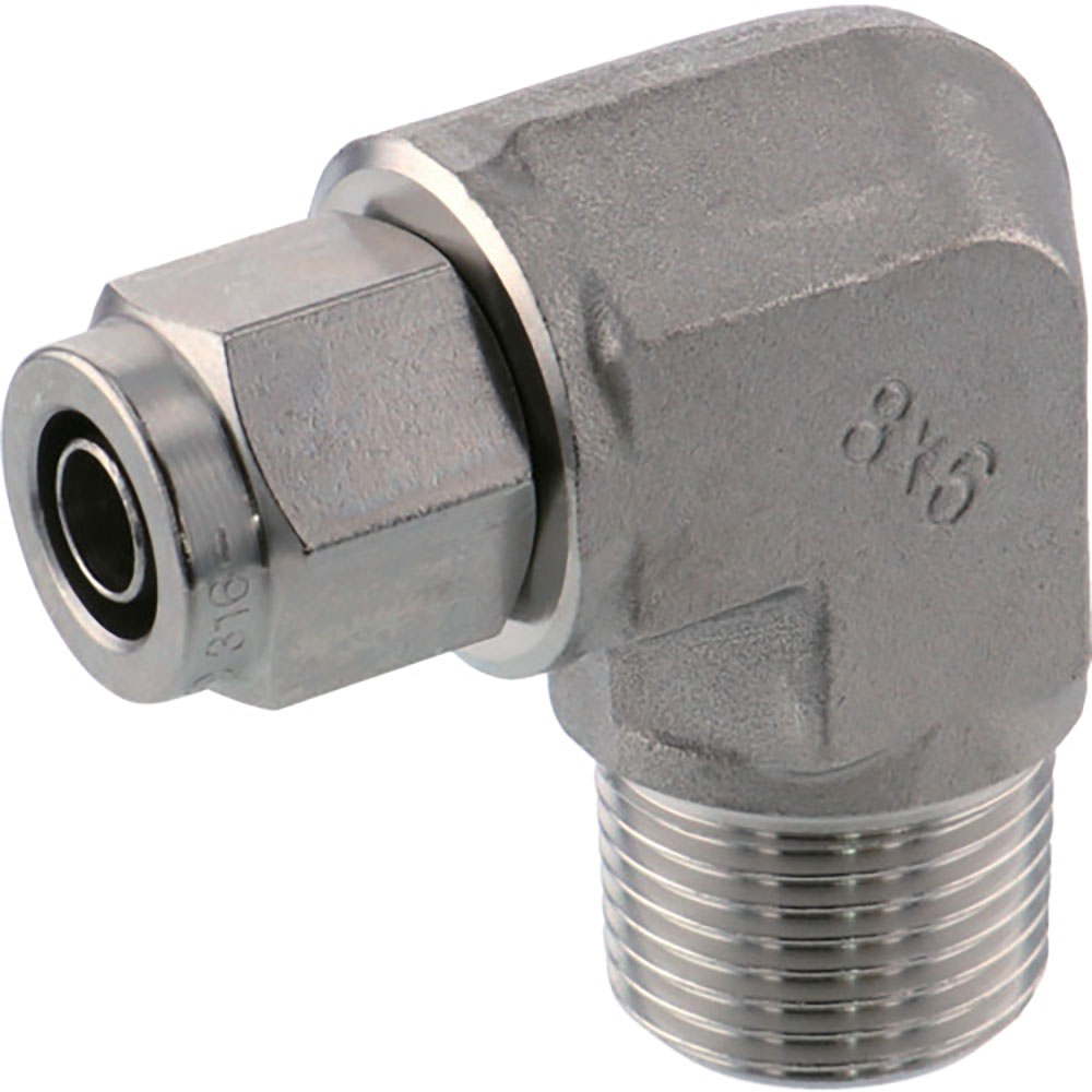 ＰＩＳＣＯ　ＳＵＳ３１６締付継手　エルボチューブ０８６０ねじＲ３／８　ＮＳＬ０８６０－０３＿