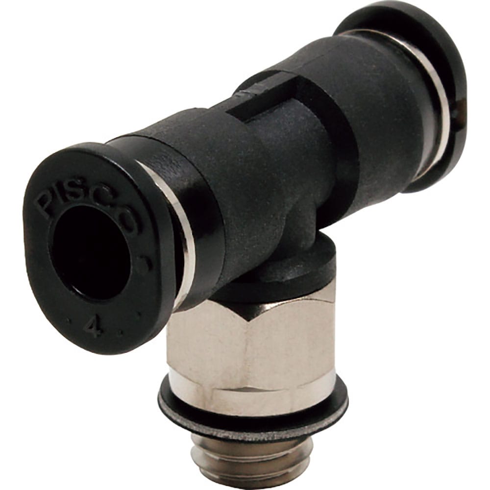 ＰＩＳＣＯ　チューブフィッティングミニ　ティーチューブ４ネジＭ６色Ｍ　ＰＢ４－Ｍ６Ｍ＿