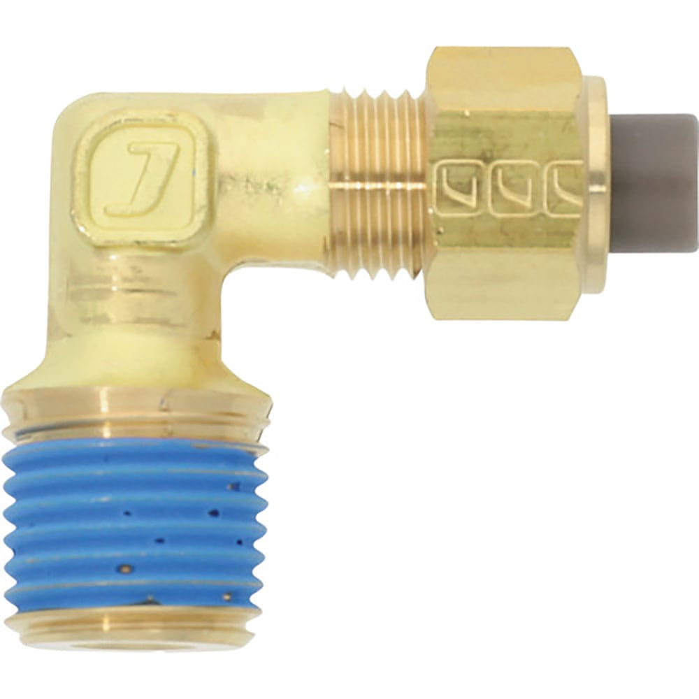 潤工社　黄銅製継手（インチ系列）　エルボ　４．７６×３．４８ｍｍ　　ＰＴ１／４　ＰＬ－３／１６－Ｐ＿