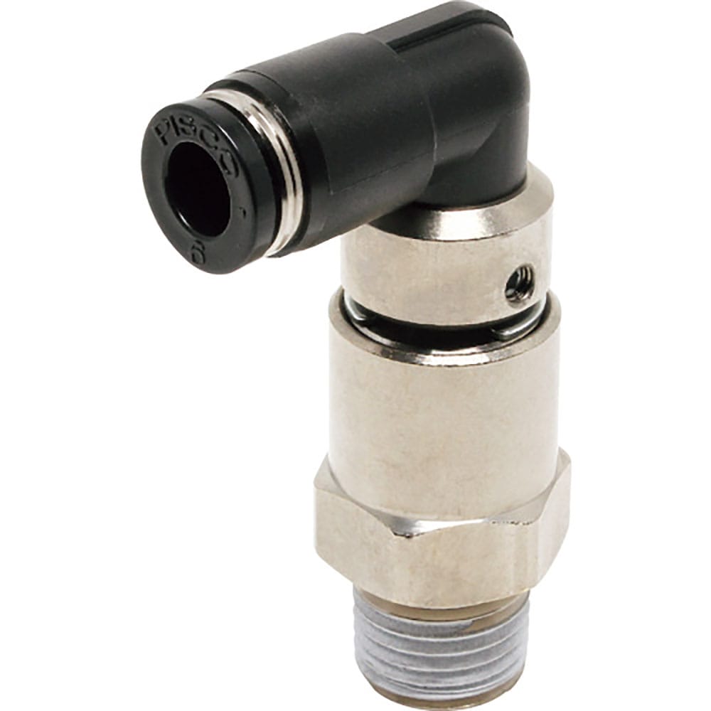 ＰＩＳＣＯ　ハイロータリジョイント　エルボチューブ６ネジＲ１／４　ＲＨＬ６－０２＿