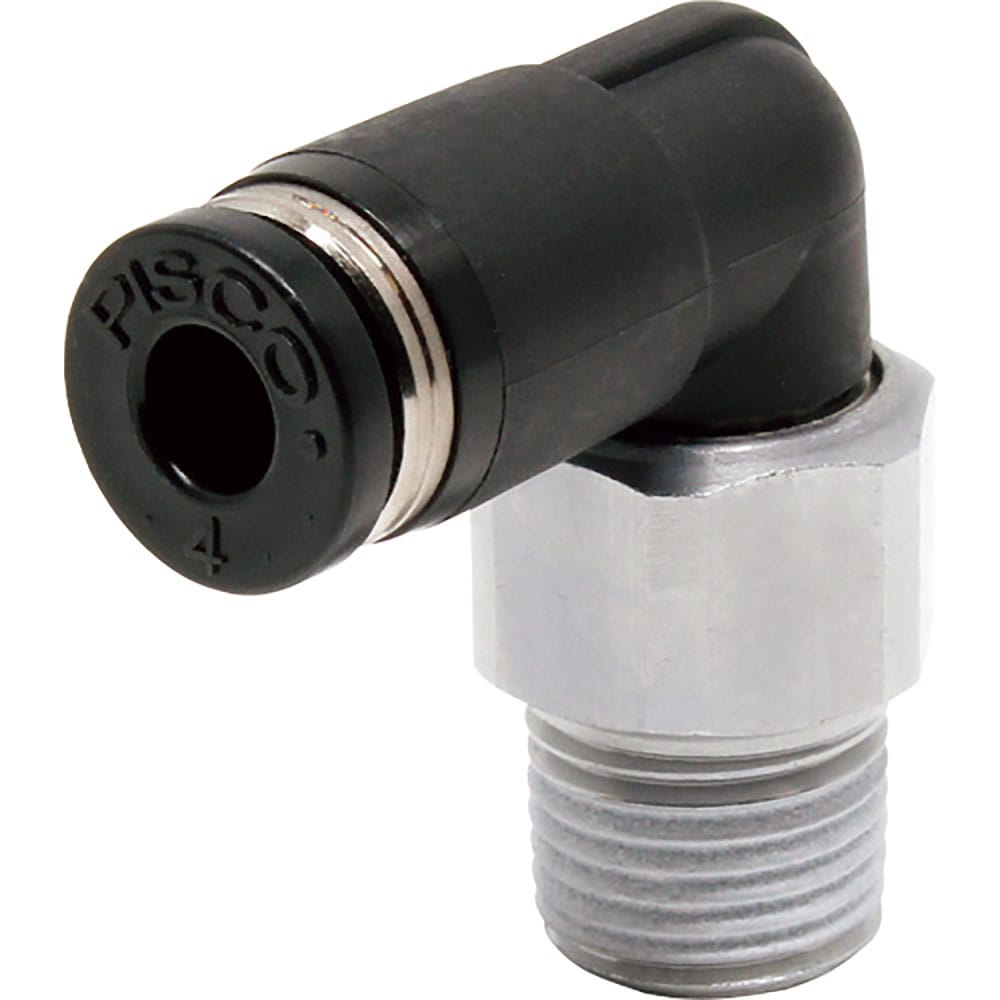 ＰＩＳＣＯ　ロータリジョイント　エルボチューブ４ネジＲ１／８　ＲＬ４－０１＿