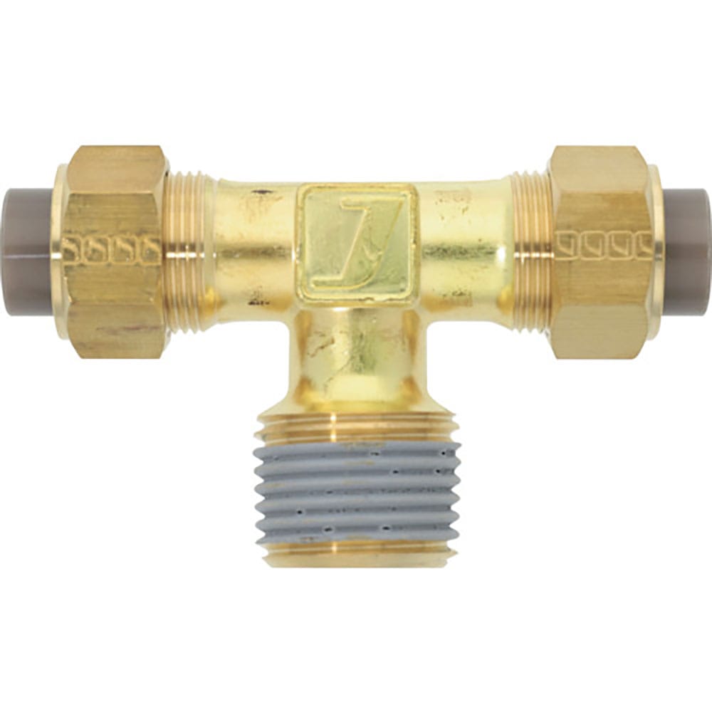 潤工社　黄銅製継手（ミリ系列）　テー　１２×８ｍｍ　　ＰＴ１／２　ＰＴＡ－１２Ｘ８－ＰＴ１／２－Ｂ＿