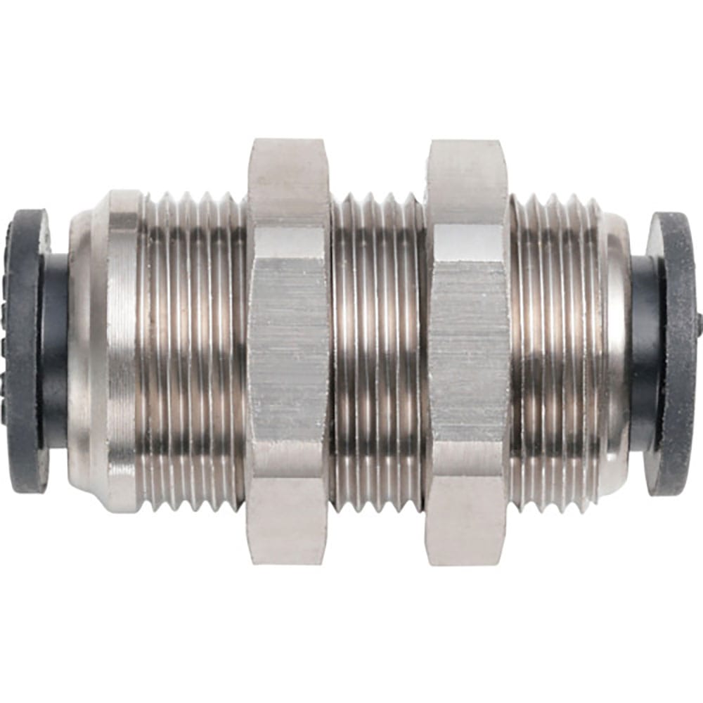 潤工社　ワンタッチ継手Ｍシリーズ　隔壁ユニオン　４ｍｍ　　　ＰＵＰＭ－４－ＢＳＭ＿